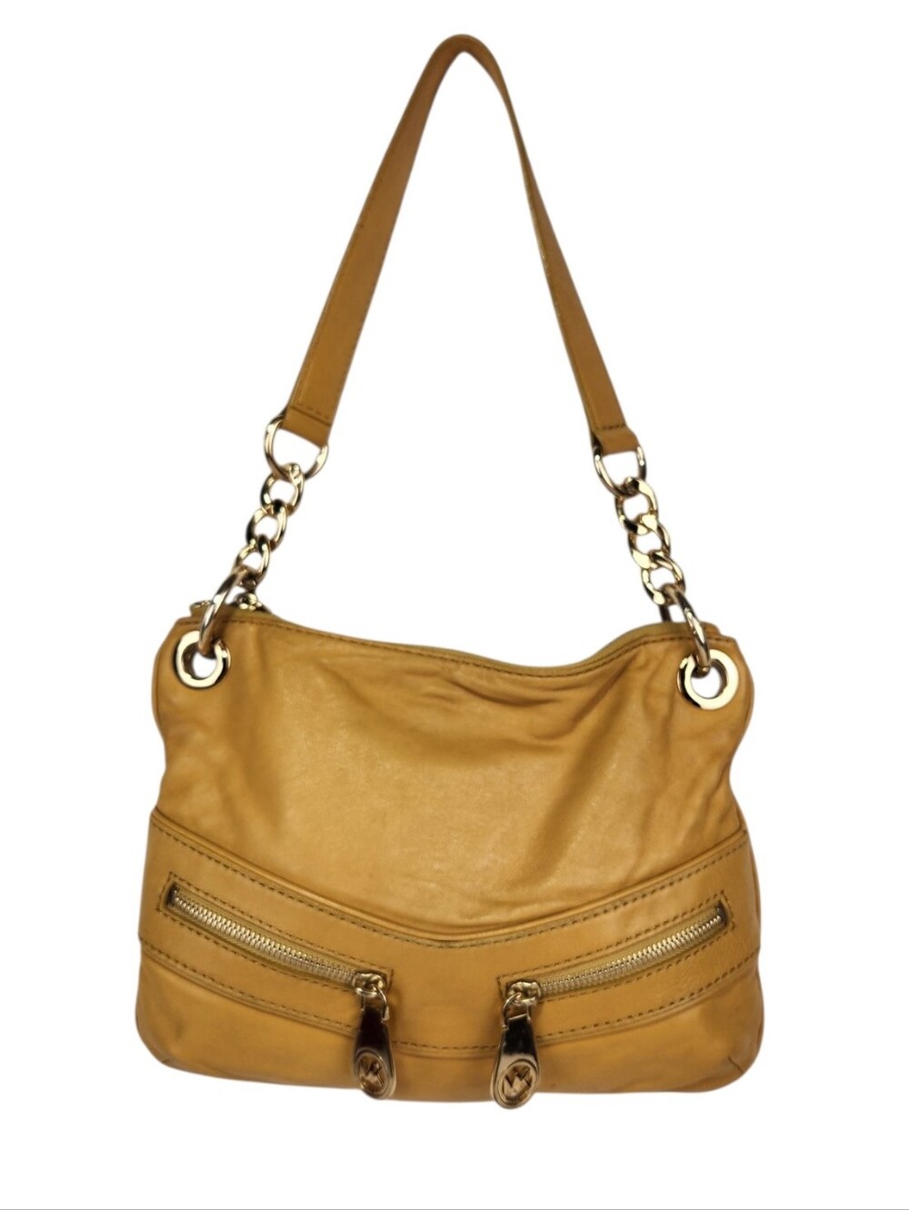 Michael Kors Yellow Leather Shoulder Purse Leather Hobo Bag Gold Hardware